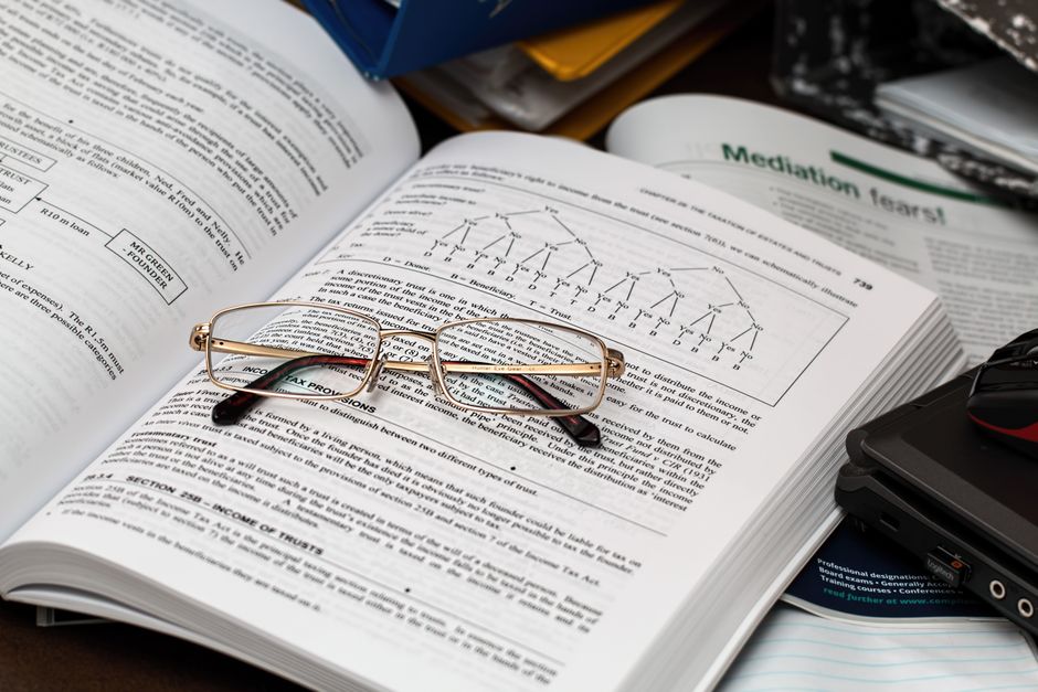 accounting textbook study materials desk