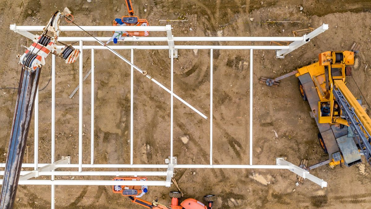 construction site infrastructure aerial view