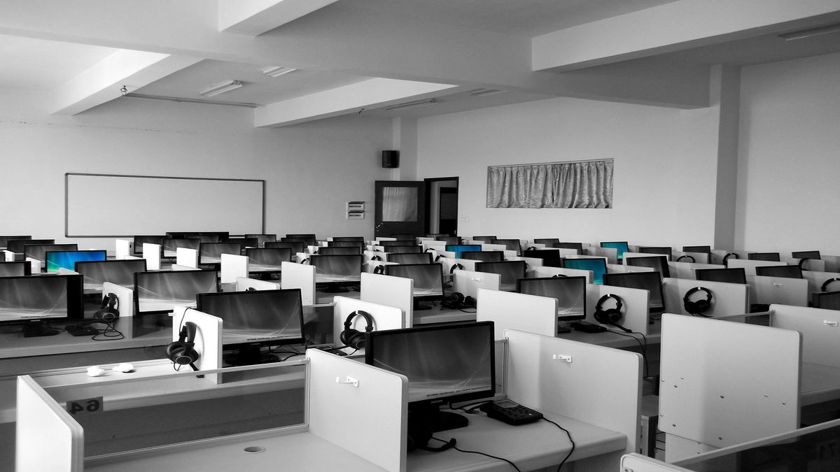 exam desk computer monitor