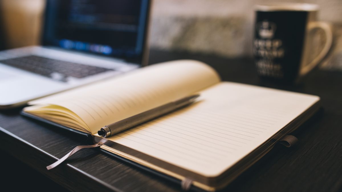 notebook study plan on office desk