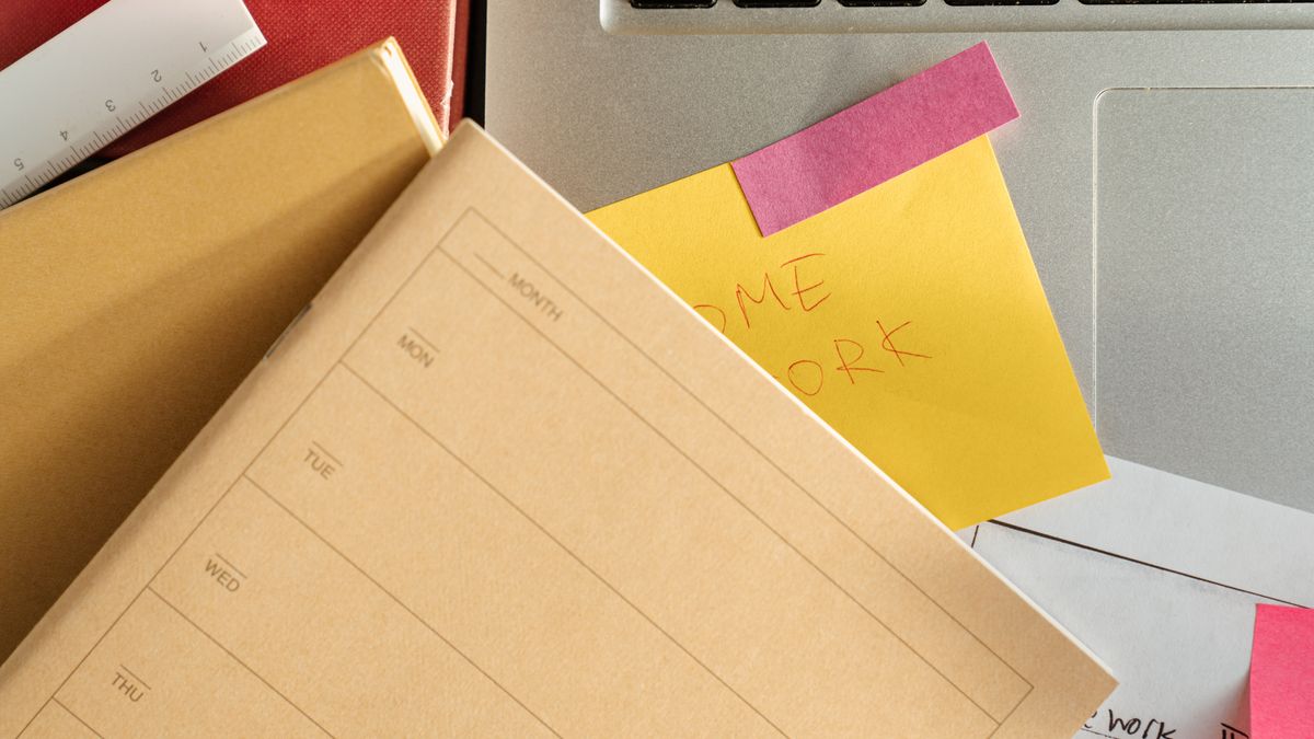 study planner calendar notebook desk