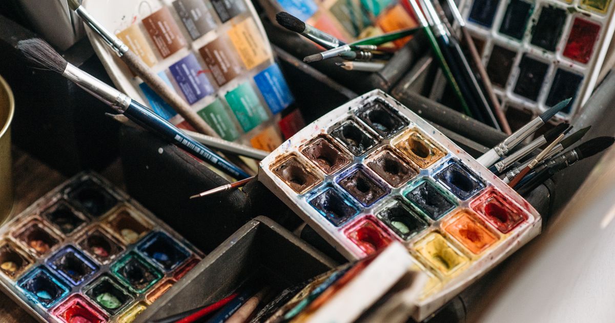 colorful paint palette swatches