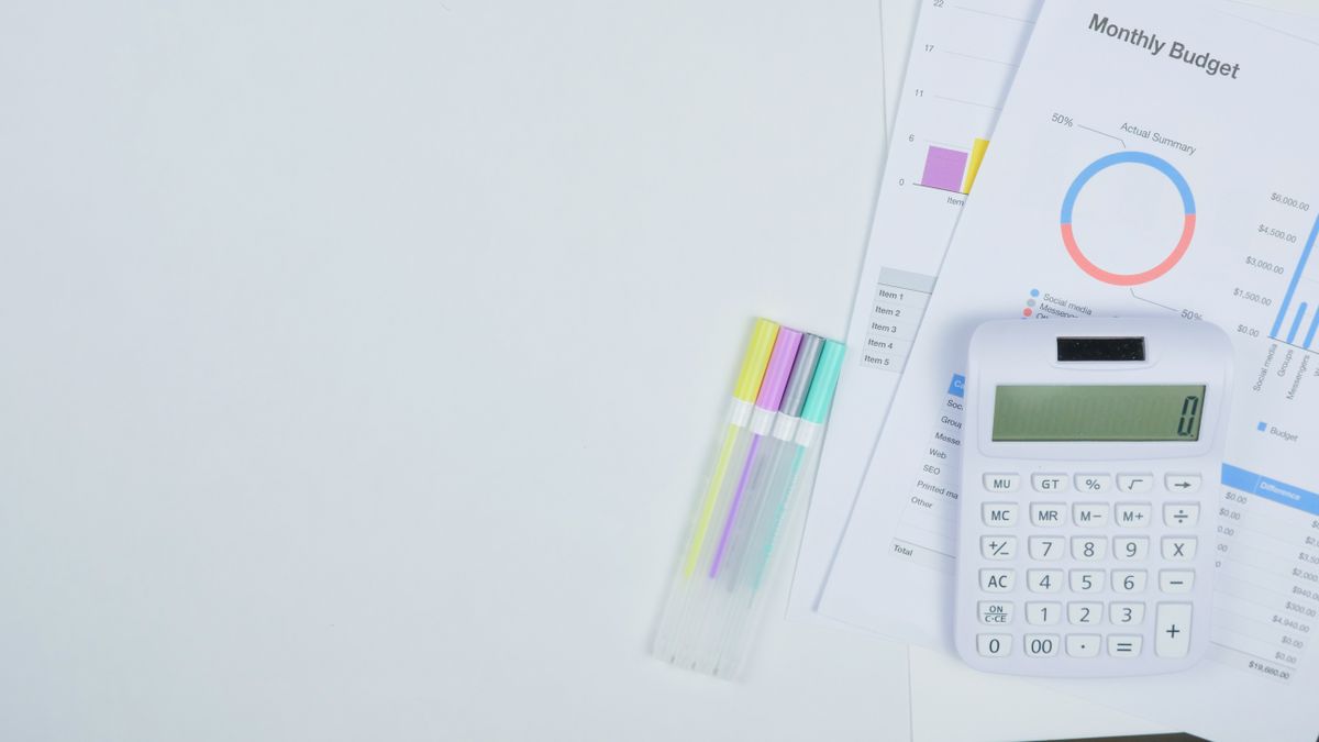 financial calculator budget planning desk