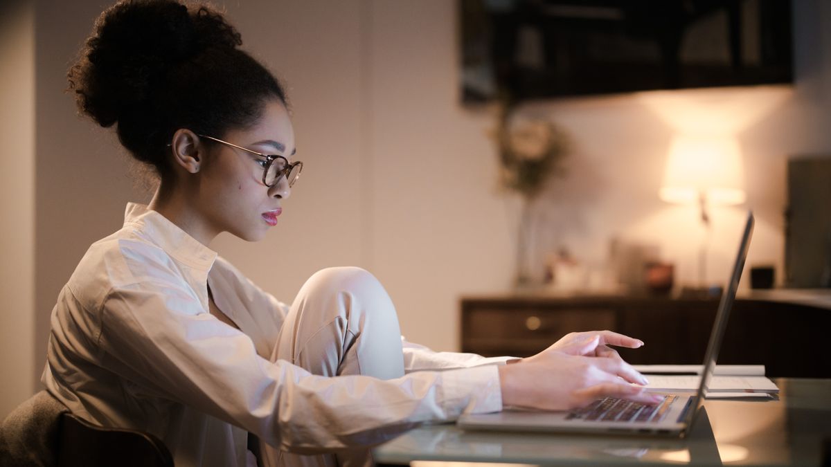 engineer studying laptop night