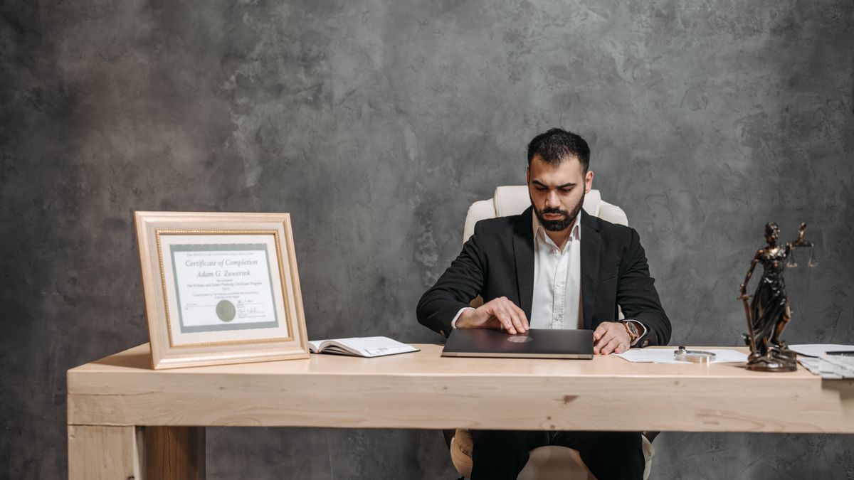 business certificate documents desk