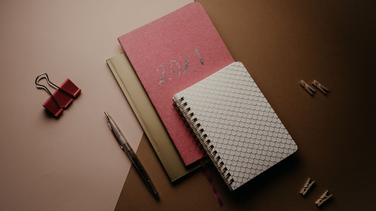 study planner calendar notebook desk