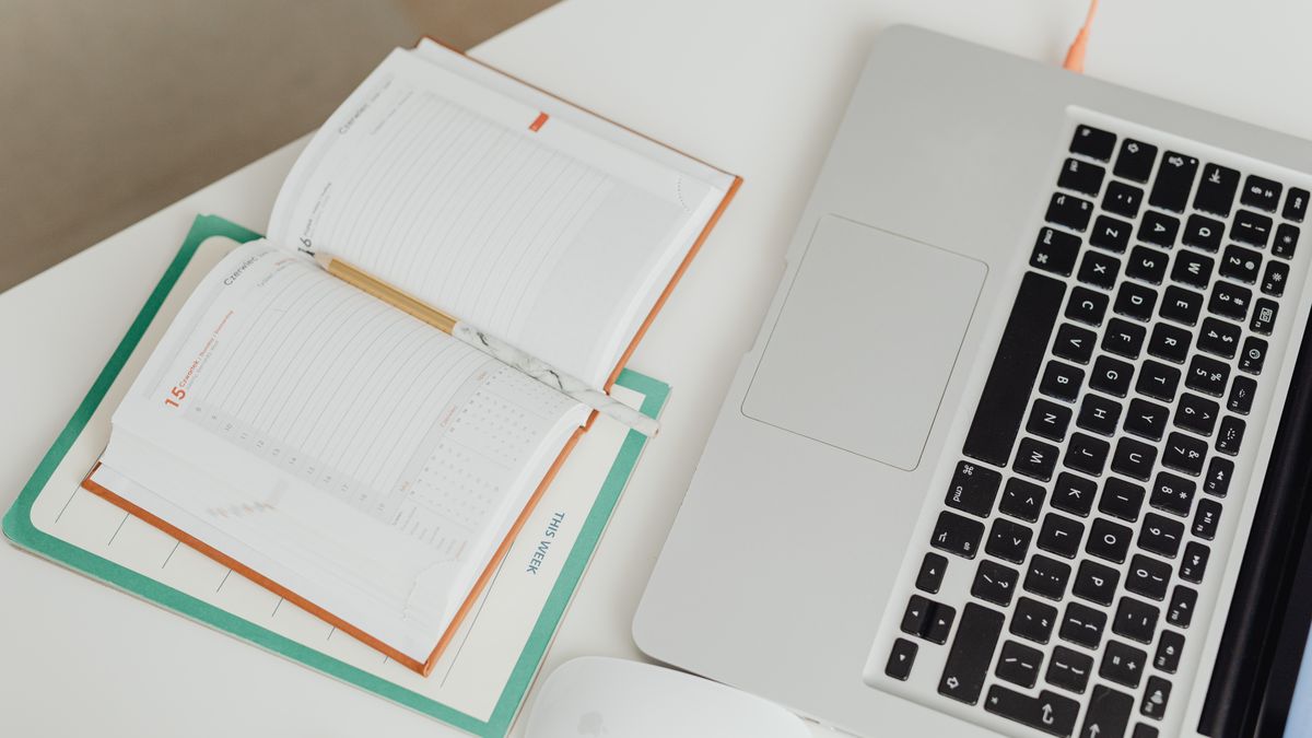 study planner calendar notebook on desk
