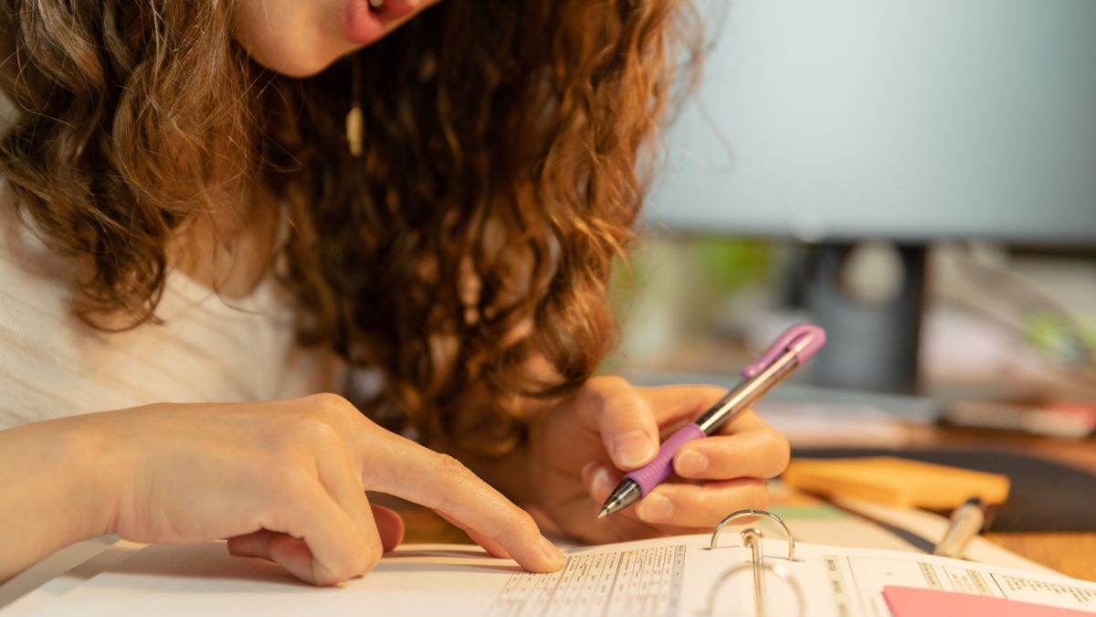 dietitian reviewing career planning documents