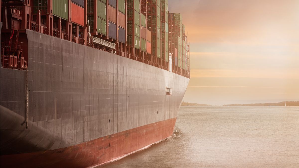 shipping containers at cargo port