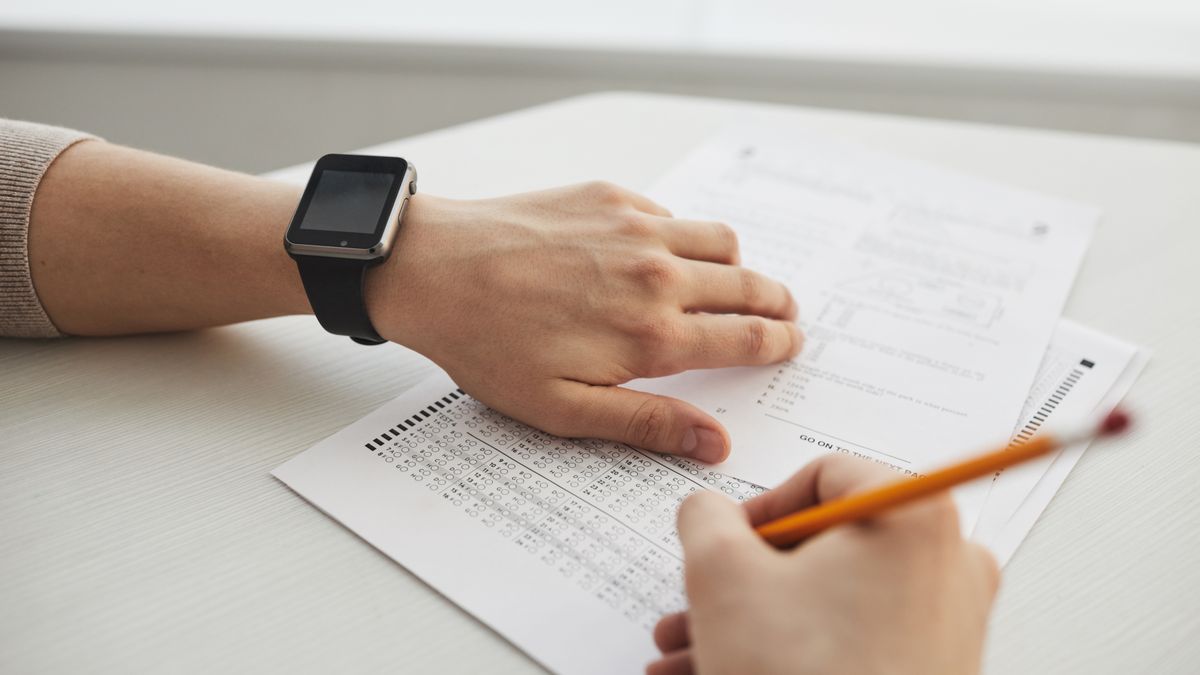 exam answer sheet review desk