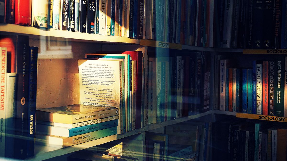 bookstore shelf with study guides