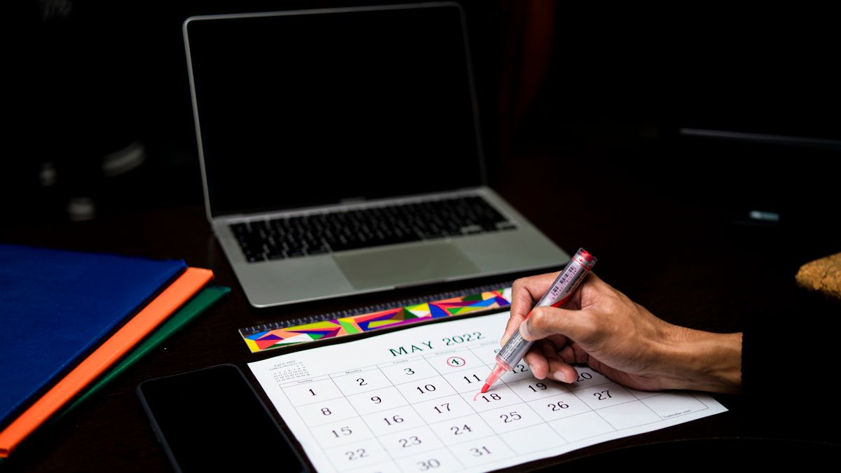 calendar with exam date marked