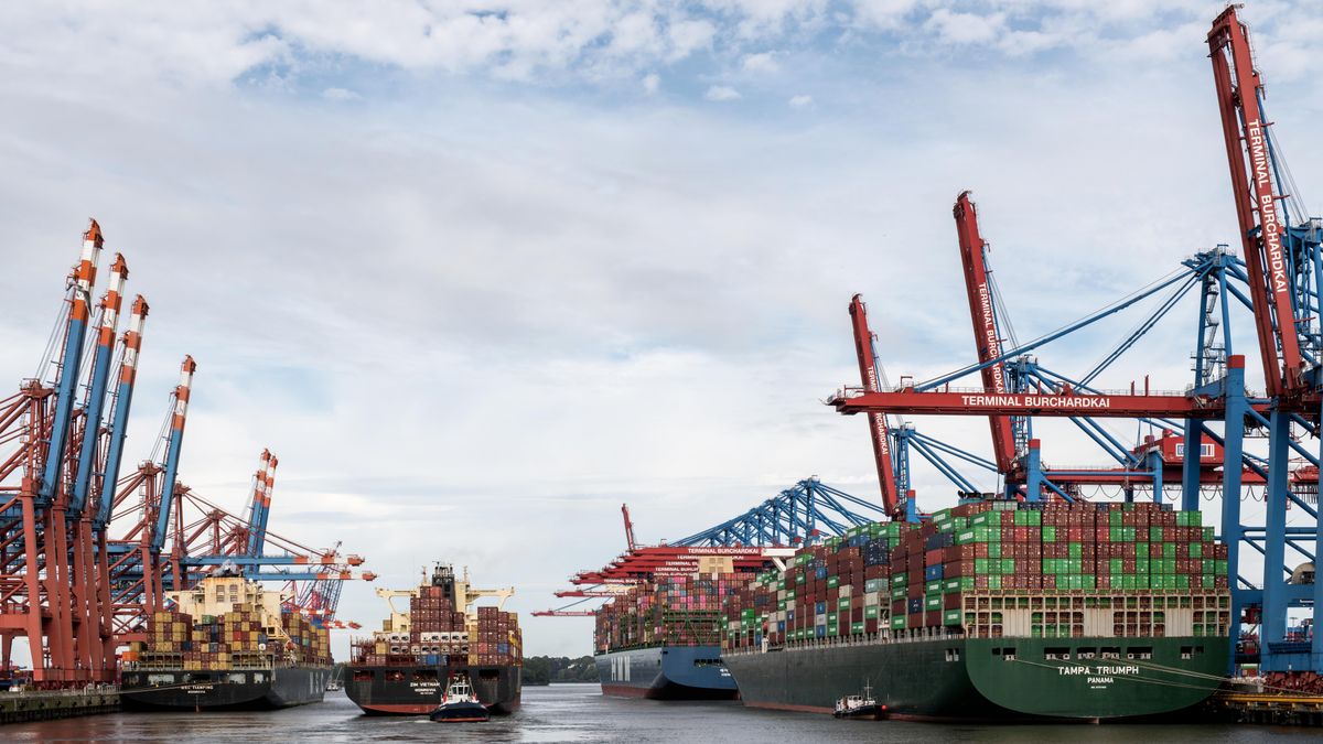 container ship at port