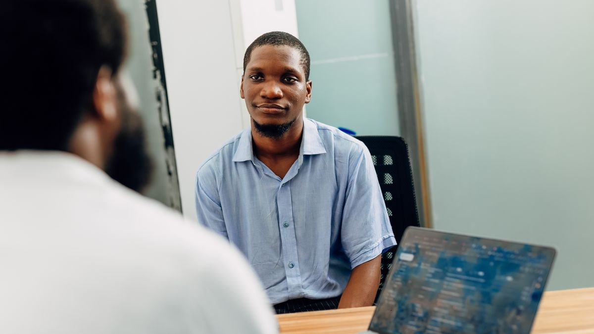 young professional in job interview at office