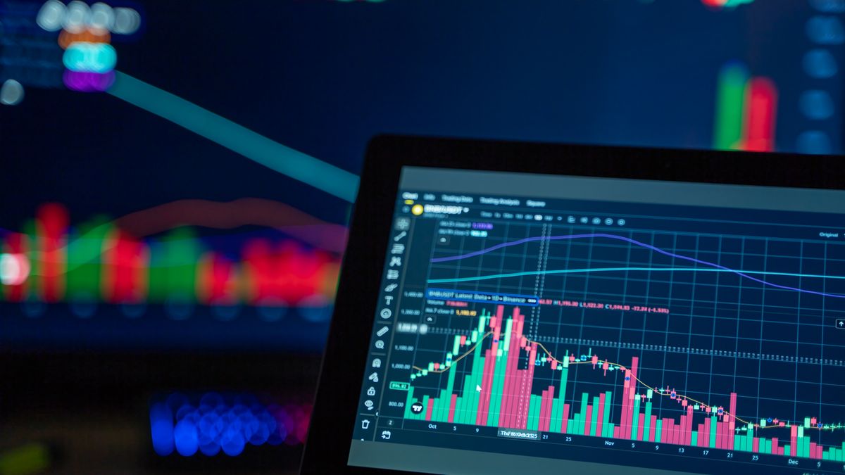 stock market chart on computer screen