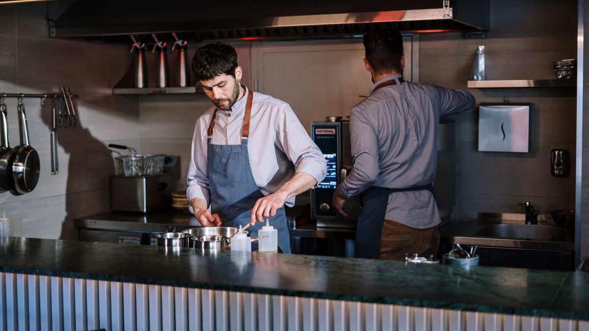 chef cooking in restaurant kitchen