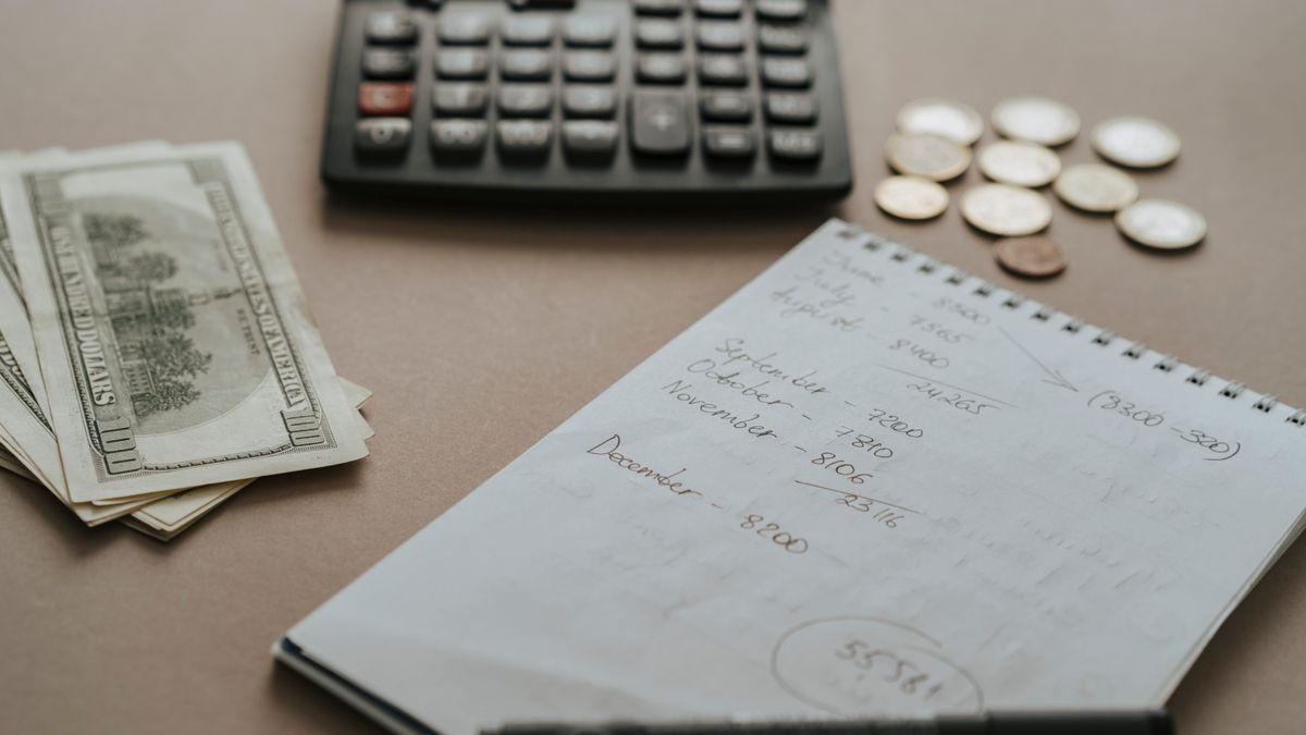 household budget calculator on table