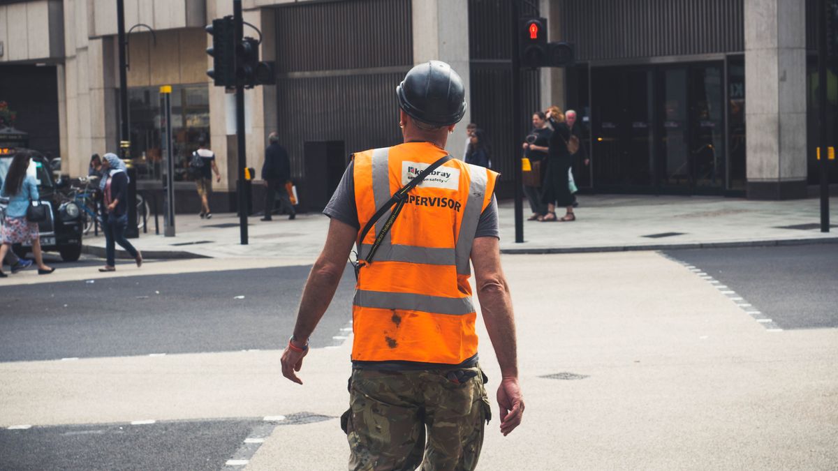 construction site supervisor with helmet