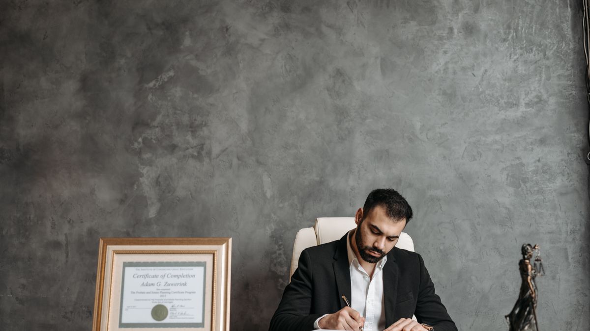 financial planner certificate on office desk