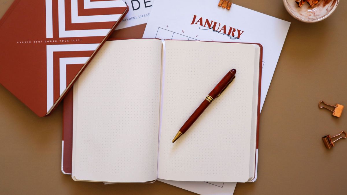 study planner notebook with calendar