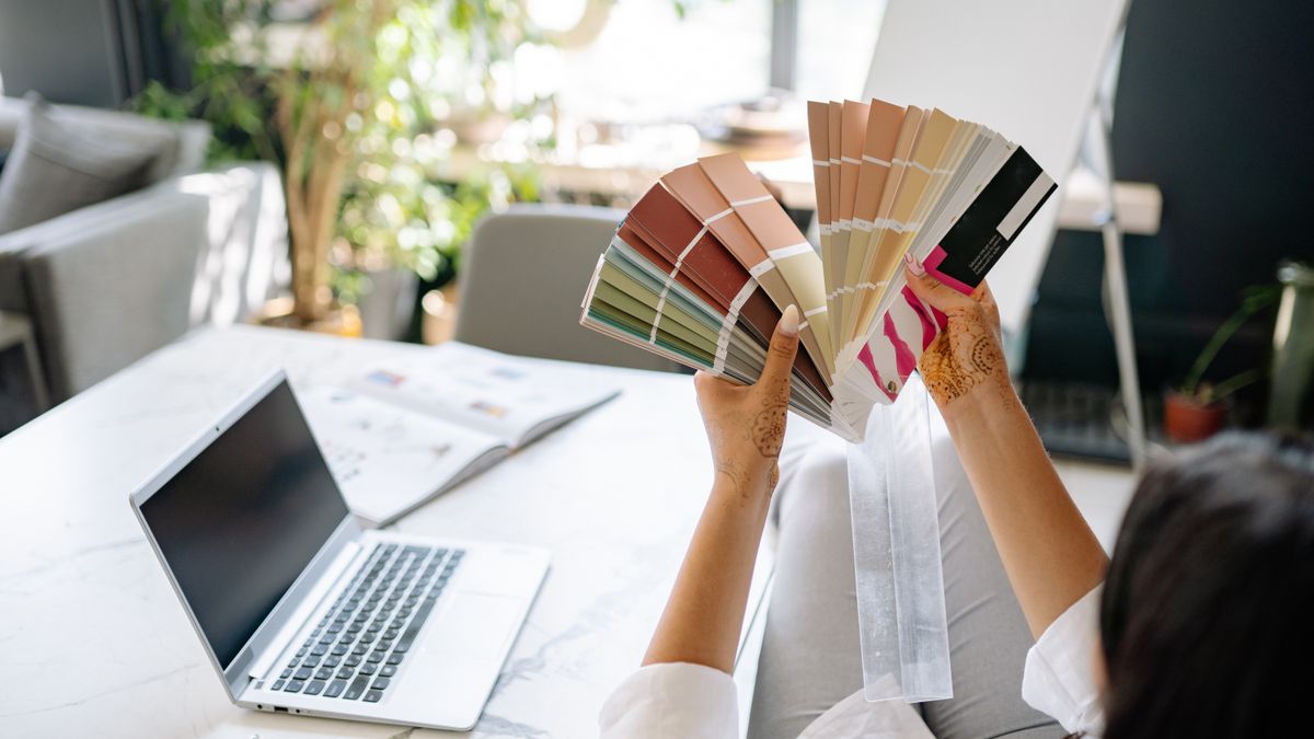 color swatches on a designer desk
